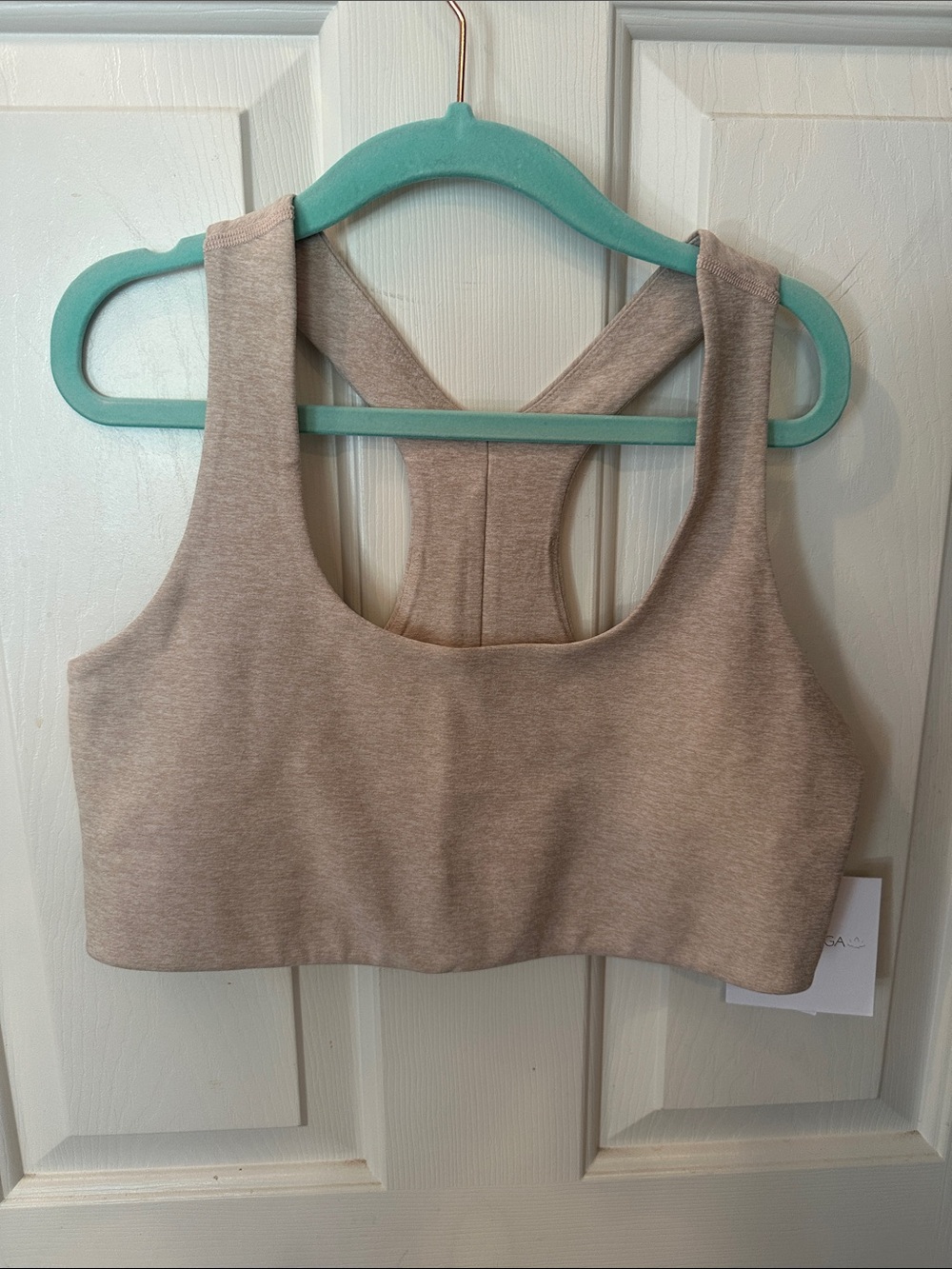 Beyond Yoga Large Sand Swept Heather Seamless Racerback Sports Bra nwt